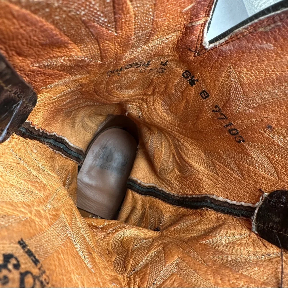 Lucchese Savannah dark Brown Western Boots cowboy cowgirl pointed toe leather - Picture 2 of 14